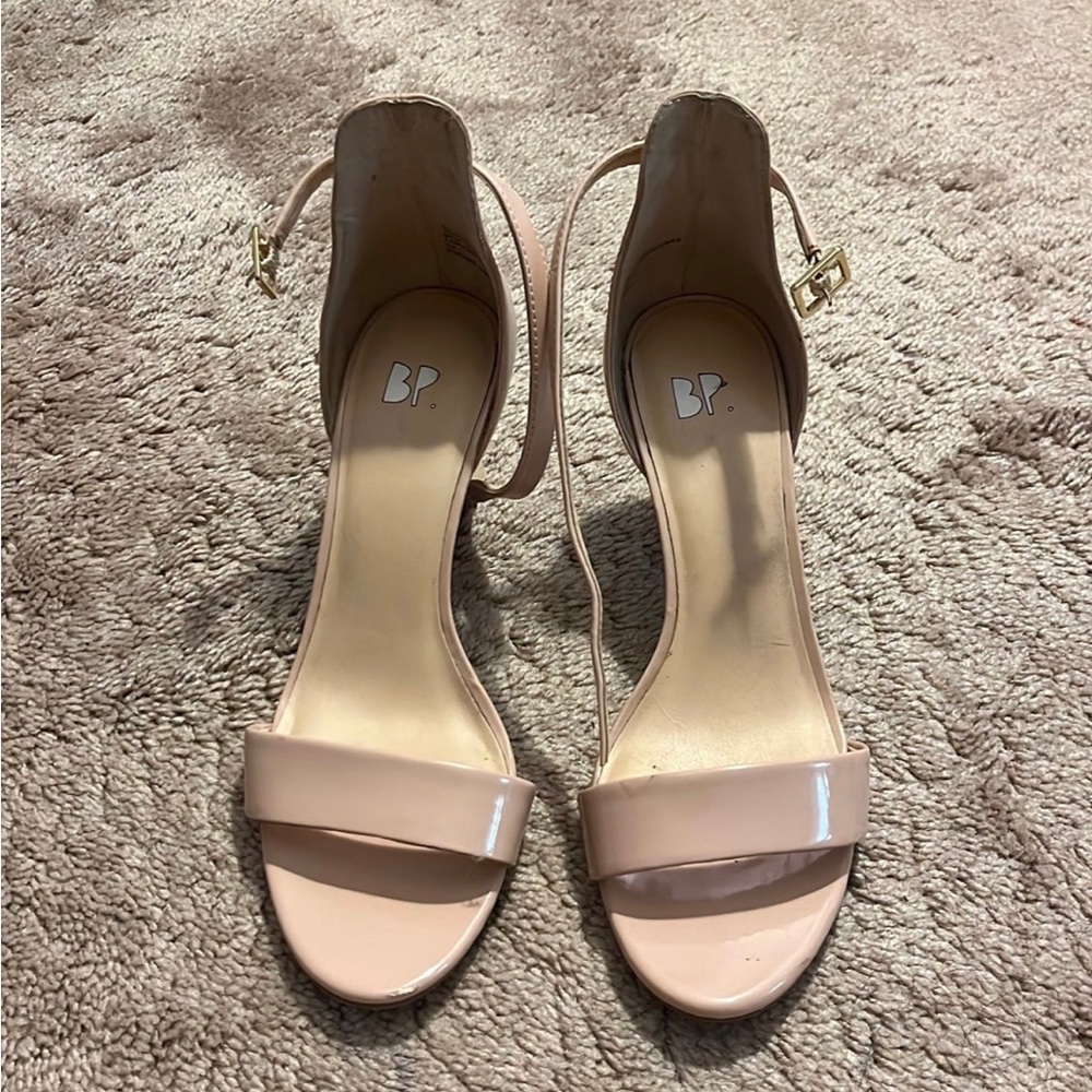 Women’s Nordstrom BP Nude Blush Open Toe Heel Shoes Size 7